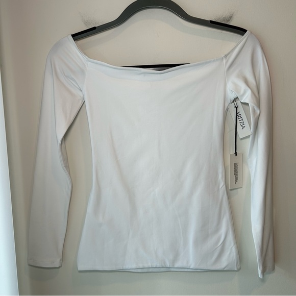 NWT New Aritzia Contour Off-shoulder Longsleeve Top White Size Small - Picture 5 of 9